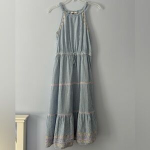 Fat Face Girls Blue Striped Tiered Sundress (Girls Size 12/13)
